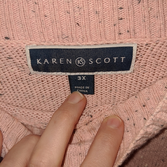 Plus Size Pink Speckled Sweater - Picture 2 of 5